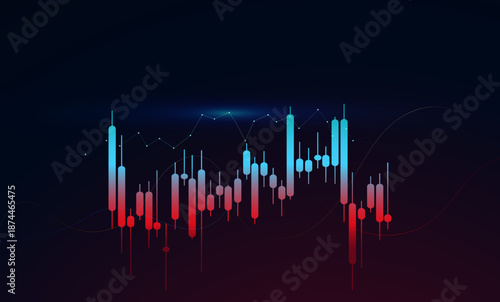 Finance chart displaying stock index fluctuation, price action, and trade signals. with Financial graph with stock price changes, index data, and profit analysis concept
