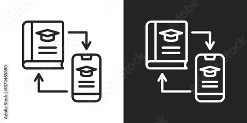 Transformation Icon In Black And White Line Style