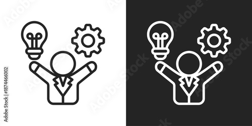 Skills Icon In Black And White Line Style