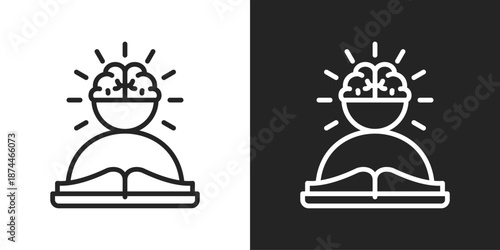 Mindfulness Icon In Black And White Line Style