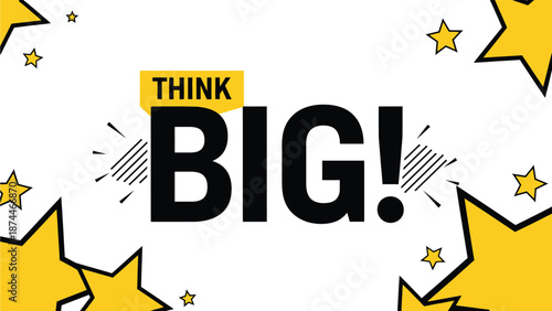 A motivational poster with a bold message to think big and be successful
