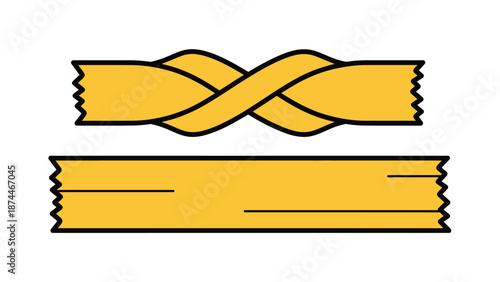 A simple illustration of two types of pasta on a white background