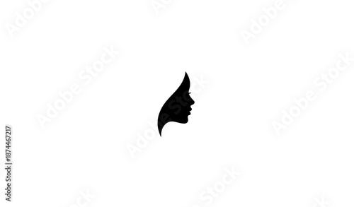 Beautiful Woman Face Side View Silhouette Vector Illustration