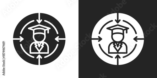 Personalization Icon In Black And White Glyph Style