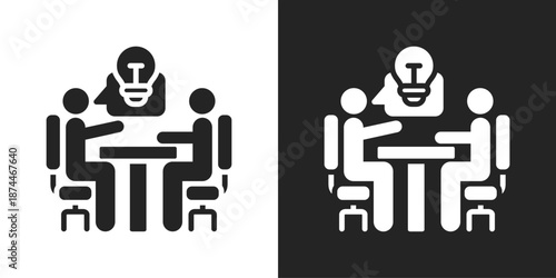 Mentorship Icon In Black And White Glyph Style