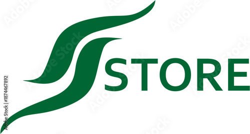 Modern green leaf store logo design representing eco friendly, organic, and sustainable business concepts