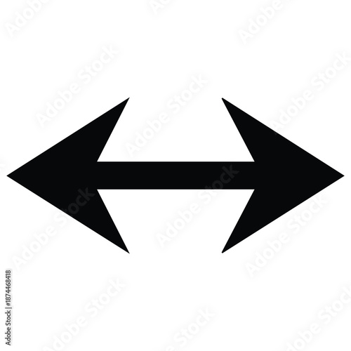 Large black bidirectional arrow symbol for direction indication  double headed arrow sign