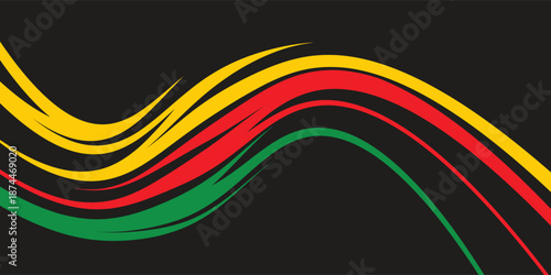 Simple background with gradient zigzag line pattern and with Jamaican color theme