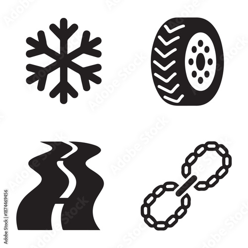 Winter traffic scene with snow plow clearing frozen city streets