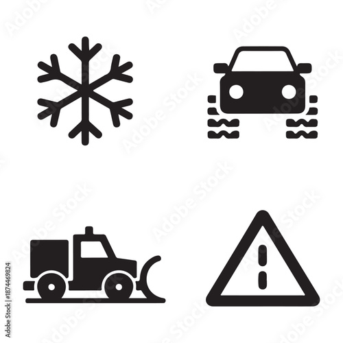 Winter traffic situation showing reduced visibility and slippery streets