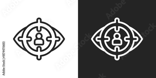 Target Audience Icon In Black And White Line Style