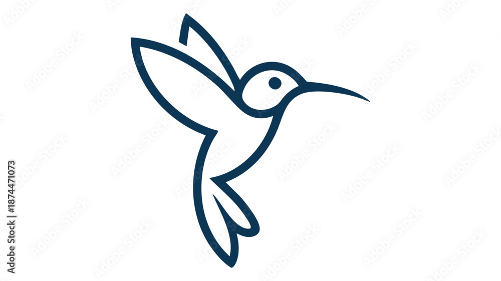 Obraz premium Minimalist hummingbird icon