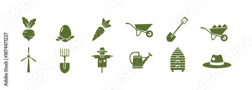 Farm and Agriculture Icon Collection
