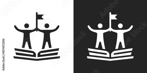 Storytelling Icon In Black And White Glyph Style