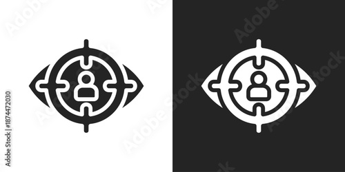 Target Audience Icon In Black And White Glyph Style
