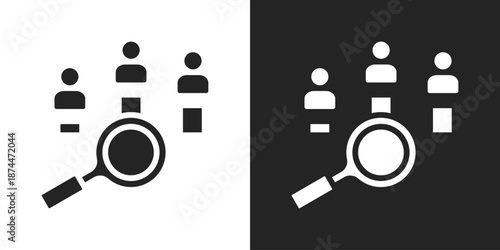 Competitive Analysis Icon In Black And White Glyph Style