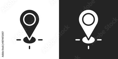 Positioning Icon In Black And White Glyph Style