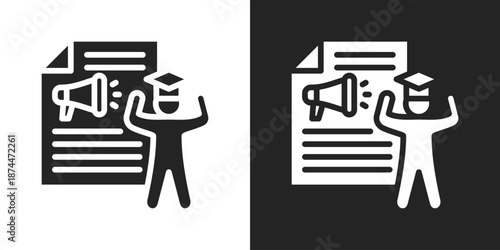 Academic Program Icon In Black And White Glyph Style