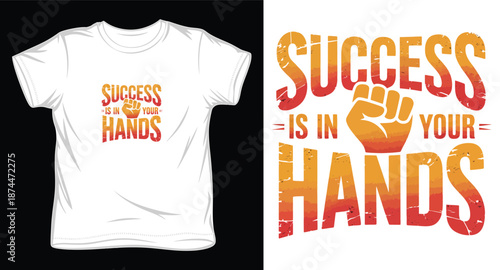 Patience and hard work motivational t-shirt graphic with bold sans serif and script fonts