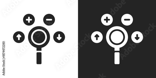 Swot Analysis Icon In Black And White Glyph Style