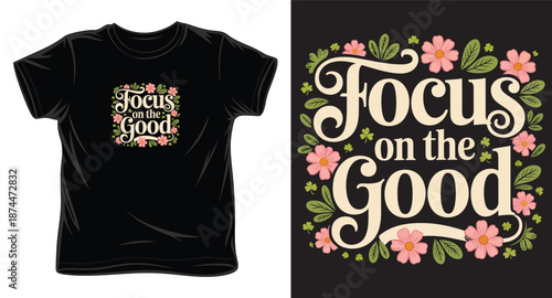 Bear silhouette outdoor adventure graphic for tshirt design featuring pine forest and mountain wilderness landscape with typography