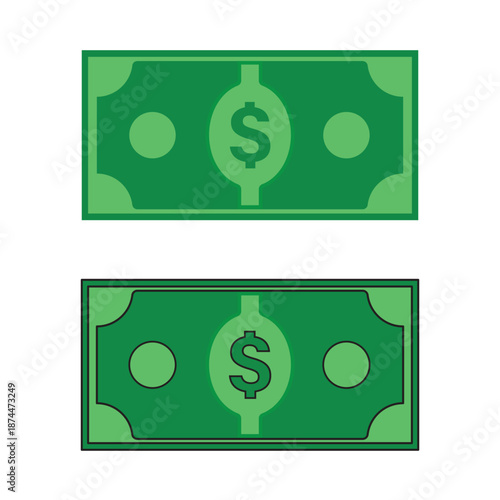 Dollar notes icon logo design element. minimalist style icons