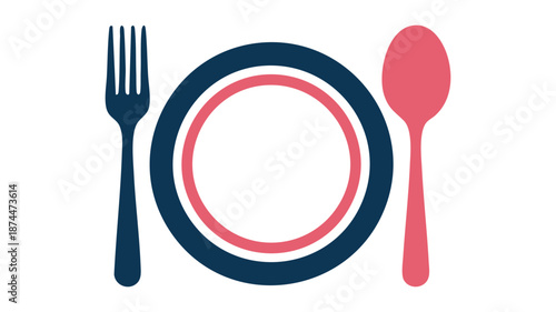 Minimalist dining set with plate, fork, and spoon