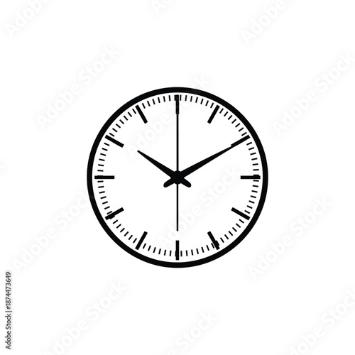 Classic round wall clock icon showing time in silhouette style.