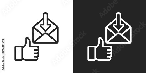 Inbox Icon In Black And White Line Style