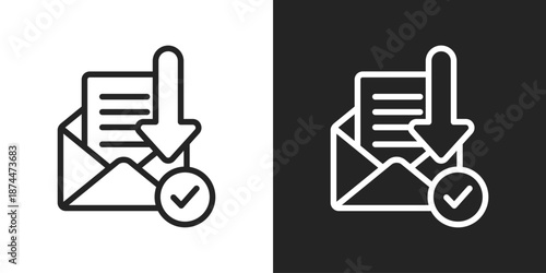 Email Message Icon In Black And White Line Style