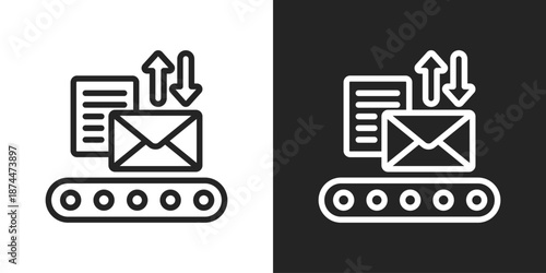 Email Sorting Icon In Black And White Line Style