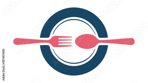 Minimalist dining icon with fork and spoon