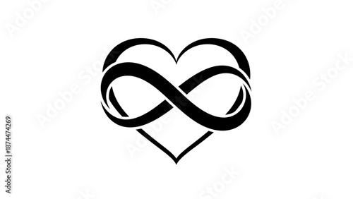 Heart and Infinity Symbol Design Representing Eternal Love and Connection.