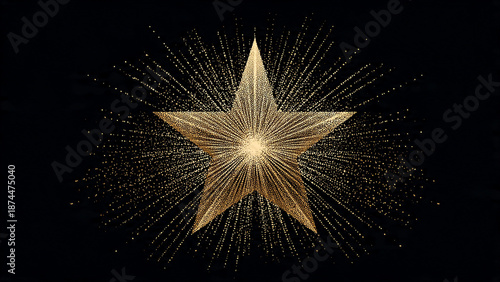 gold star on black background