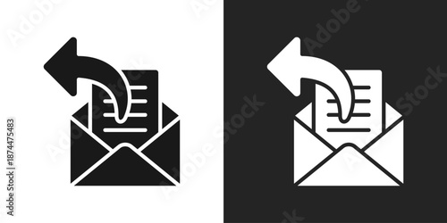 email Reply Icon In Black And White Glyph Style