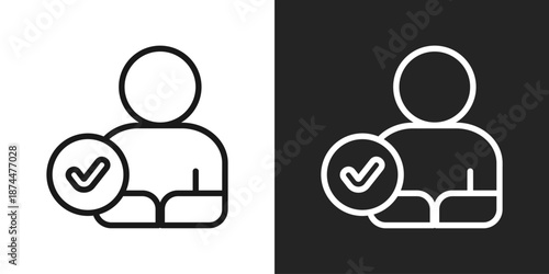 selected Icon In Black And White Line Style