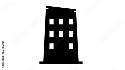 Black Silhouette of a Towering Building.