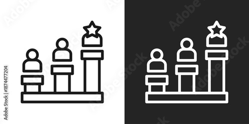employee of the month Icon In Black And White Line Style
