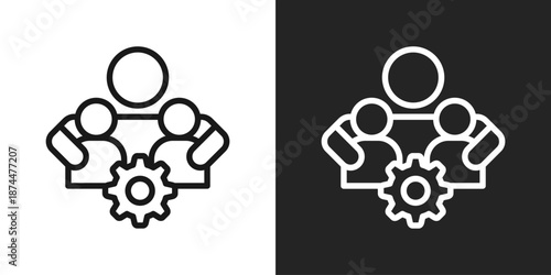 leader Icon In Black And White Line Style