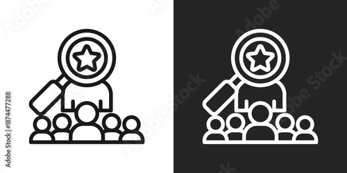 recruitment Icon In Black And White Line Style