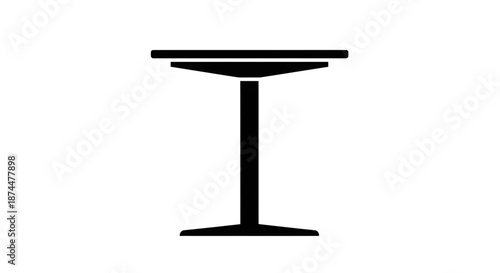 Black Silhouette of a Modern Pedestal Table