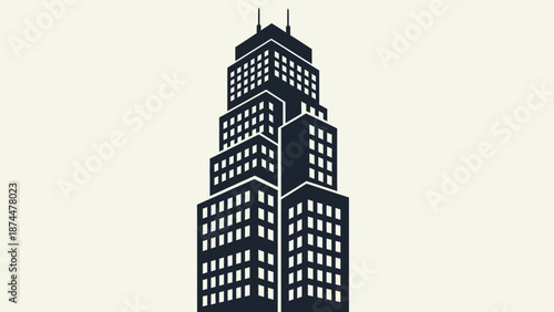 Tall Skyscraper Building with Many Windows.