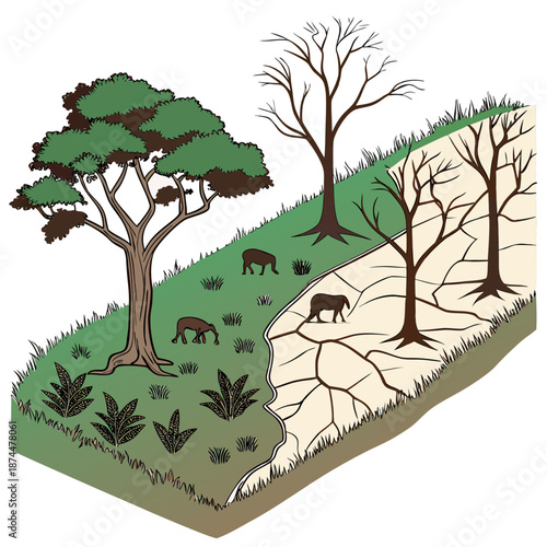 Nature abundance vs nature loss concept environment