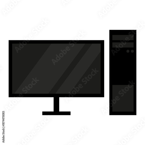 Extraordinary desktop computer. Extraordinary workplace symbol. Extraordinary hardware Vector. Extraordinary electronic office gear.