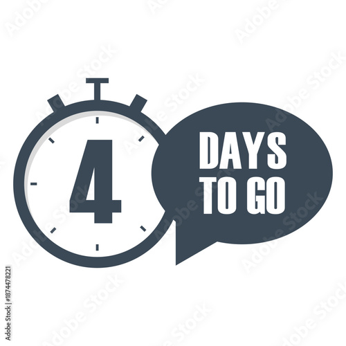 Numeric four 4. Professional countdown Vector. Days to go. Significant promotional notification