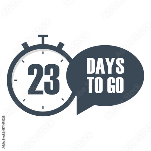 Numeric twenty three 23. Professional countdown Vector. Days to go. Significant promotional notification.