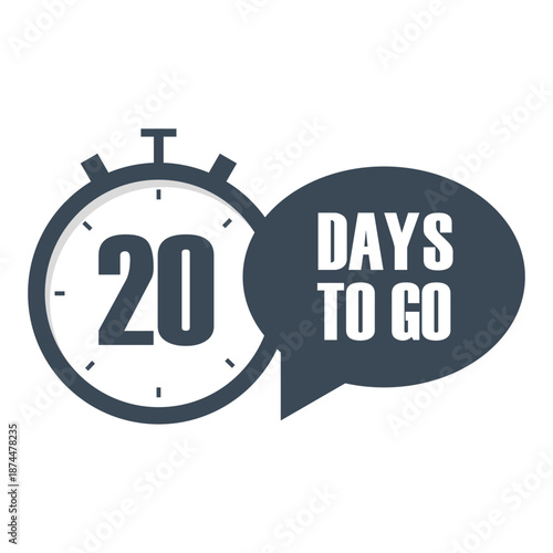 Numeric twenty 20. Professional countdown Vector. Days to go. Significant promotional notification