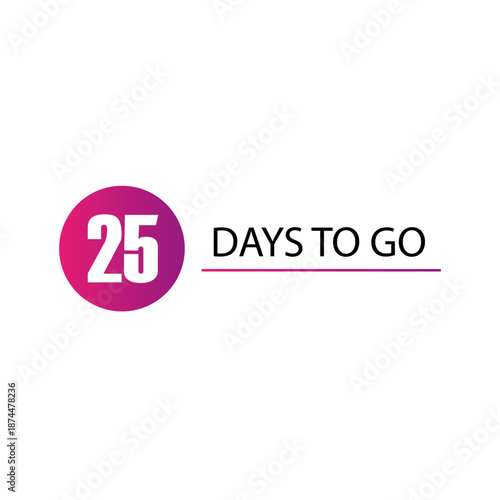Numeric twenty five 25. Professional countdown Vector. Days to go. Significant promotional notification