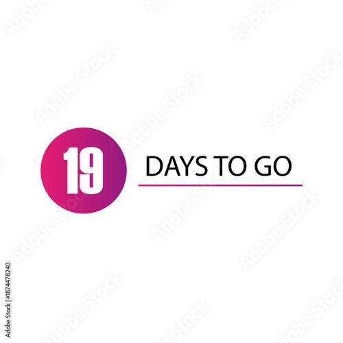 Numeric nineteen 19. Professional countdown Vector. Days to go. Significant promotional notification.