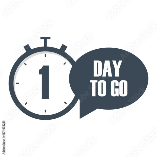 Numeric one 1. Professional countdown Vector. Day to go. Significant promotional notification.
